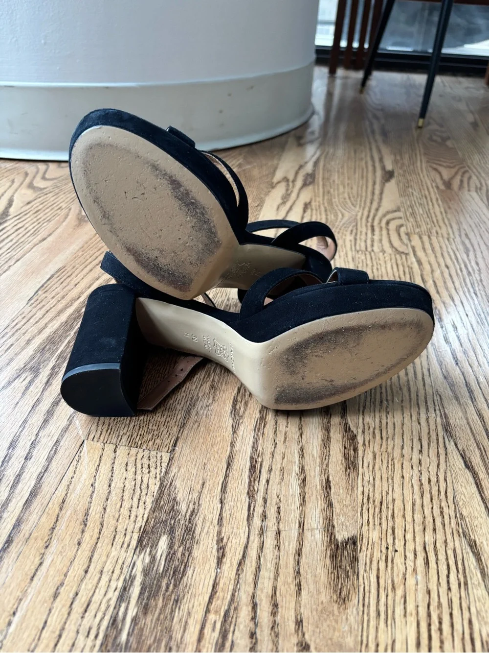 Margaux Paloma Black Suede Platform Block-Heel Sandals